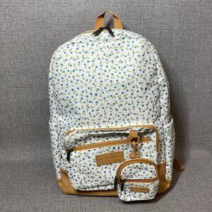 NWOT Lucky Brand Blue Floral Backpack - White and Tan